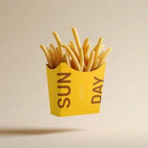 Custom fries boxes with branded designs for fast food packaging